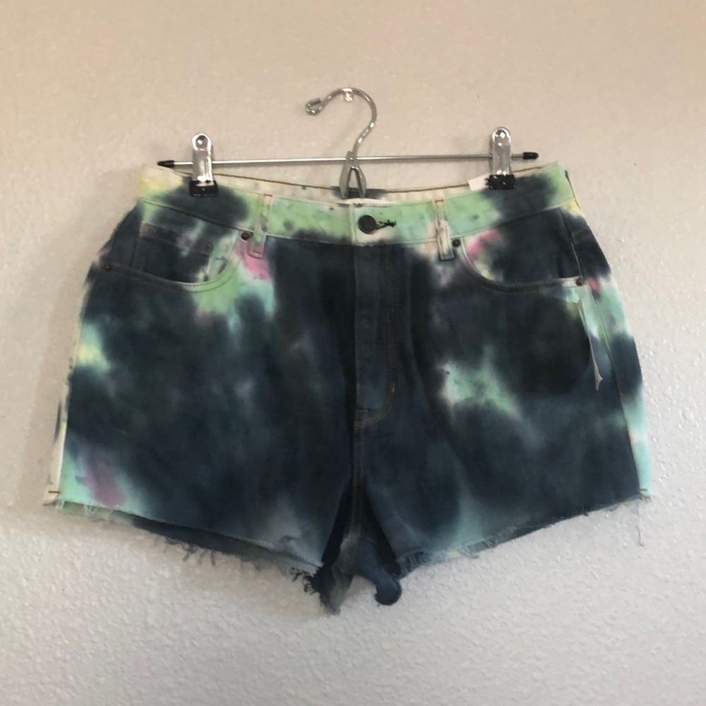 PacSun High Rise Festival Tie Dye Shorts